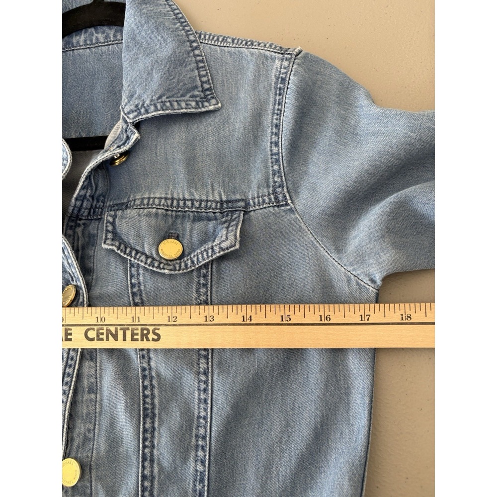 Michael Kors Woman Sz 0 Tencel Wide Leg Denim Jean Jumpsuit Coastal Cowgirl - Picture 7 of 13